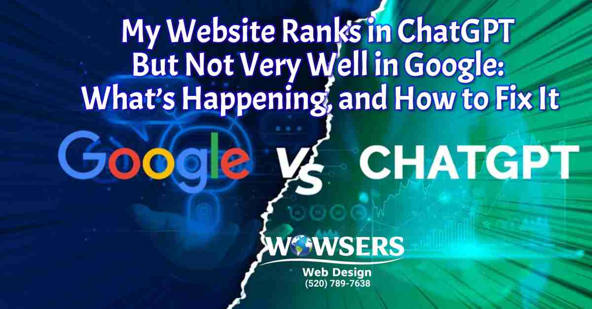 website ranks in ChatGPT but not Google